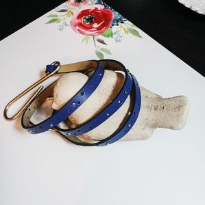 Coldwater Creek Blue Leather Hip Belt Sz L